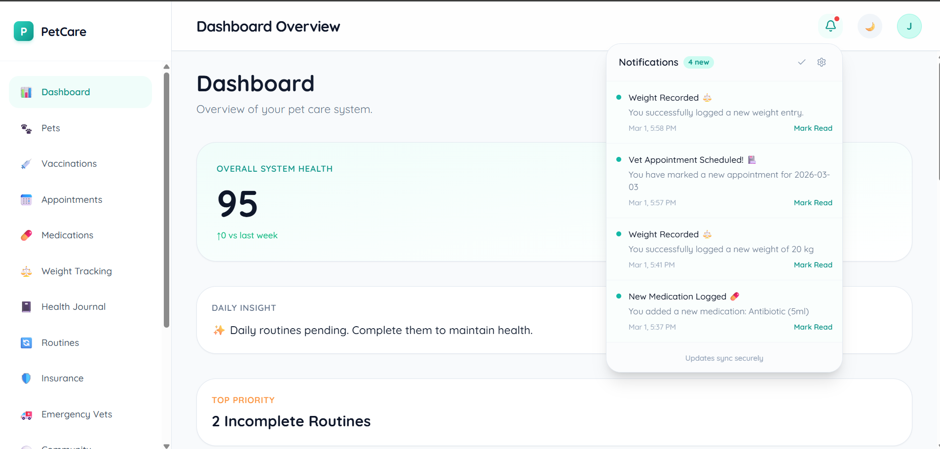 PetCare Full Stack App